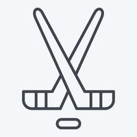 icoon hockey. verwant naar hockey sport- symbool. lijn stijl. gemakkelijk ontwerp bewerkbare vector