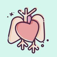 icoon hart. verwant naar menselijk orgaan symbool. mbe stijl. gemakkelijk ontwerp bewerkbaar. gemakkelijk illustratie vector