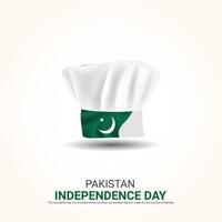 vector onafhankelijkheid dag van Pakistan ontwerp, creatief advertenties, 3d illustratie