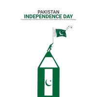 vector onafhankelijkheid dag van Pakistan ontwerp, creatief advertenties, 3d illustratie