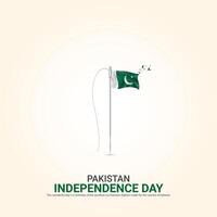 vector onafhankelijkheid dag van Pakistan ontwerp, creatief advertenties, 3d illustratie