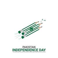 vector onafhankelijkheid dag van Pakistan ontwerp, creatief advertenties, 3d illustratie