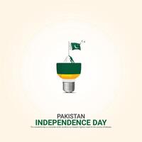 vector onafhankelijkheid dag van Pakistan ontwerp, creatief advertenties, 3d illustratie