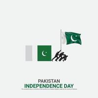 vector onafhankelijkheid dag van Pakistan ontwerp, creatief advertenties, 3d illustratie