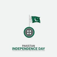 vector onafhankelijkheid dag van Pakistan ontwerp, creatief advertenties, 3d illustratie