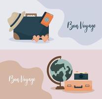 Bon Voyage-kaarten vector