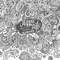 tekenfilm hand getekend doodles hippie illustratie vector