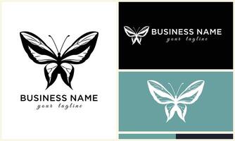 hand- getrokken vlinder logo sjabloon vector