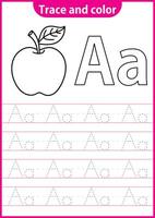 Engels schrijven werkblad voor kg schrijven praktijk werkzaamheid voor kinderen. handschrift oefening voor kinderen. afdrukbare werkblad. vector