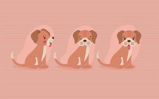 drie mooie puppy's vector