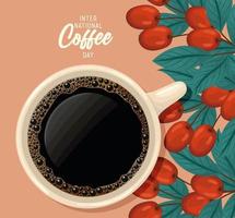 koffie dag kaart vector