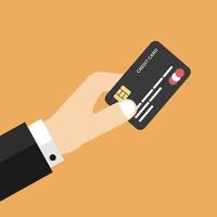 zakenman hand met creditcard. vector