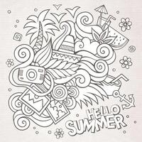 doodles abstract decoratief zomer schetsen achtergrond vector