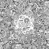 tekenfilm hand getekend doodles Indië illustratie vector