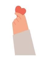 hand met hart vector