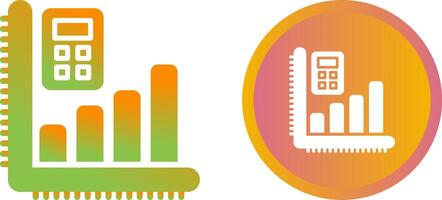 rekenmachine met diagram vector icoon