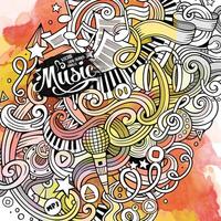 tekenfilm hand getekend doodles musical illustratie vector