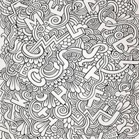 brieven abstract decoratief doodles naadloos patroon. vector