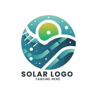 groen energie zonne- macht logo ontwerp vector sjabloon