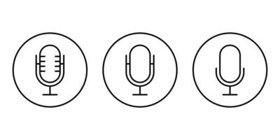 microfoon, mic lijn icoon vector Aan cirkel schets. bewerkbare beroerte