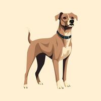 platte hond cartoon vectorillustratie vector