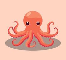 Octopus vlak tekenfilm karakter illustratie vector