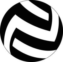 volleybal bal silhouet. zwart en wit volleybal bal clip art geïsoleerd. vector