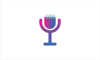 podcast mic icoon symbool logo microfoon praten geluid. muziek- radio tech podcast logo etiket geluid studio vector icoon