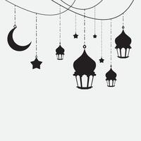 Islamitisch lantaarn halve maan ster illustratie ontwerp vector