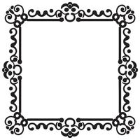 rechthoekig kader met decoratief hoek. ontwerp grens lijn zwart Aan wit achtergrond. vector