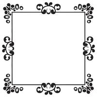 rechthoekig kader met decoratief hoek. ontwerp grens lijn zwart Aan wit achtergrond. vector
