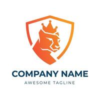koning Jachtluipaard schild logo ontwerp vector