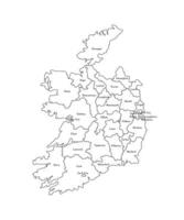 vector geïsoleerd illustratie van vereenvoudigd administratief kaart van republiek van Ierland. borders en namen van de Regio's. zwart lijn silhouetten.