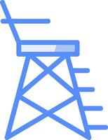 badmeester stoel lijn gevulde blauw icoon vector