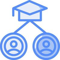 alumni netwerk lijn gevulde blauw icoon vector