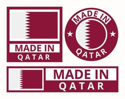 vector reeks gemaakt in qatar ontwerp Product etiketten bedrijf pictogrammen illustratie