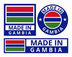 vector reeks gemaakt in Gambia ontwerp Product etiketten bedrijf pictogrammen illustratie