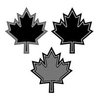 reeks esdoorn- blad icoon. Canadees symbool vector illustratie