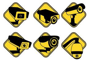 reeks modern cctv teken icoon. veiligheid camera bescherming ontwerp vector illustratie