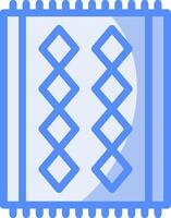 rood tapijt lijn gevulde blauw icoon vector