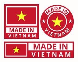 vector reeks gemaakt in Vietnam ontwerp Product etiketten bedrijf pictogrammen illustratie