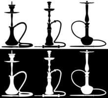 reeks collecties hookah silhouet icoon. shisha ontwerp vector illustratie