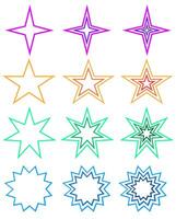 reeks vector collecties sterren barsten icoon illustraties