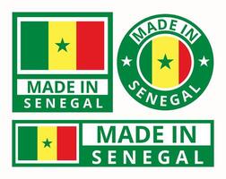 vector reeks gemaakt in Senegal ontwerp Product etiketten bedrijf pictogrammen illustratie