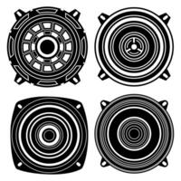 reeks subwoofer icoon symbool. auto spreker ontwerp. audio geluid versterker logo vector illustratie