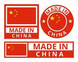 vector reeks gemaakt in China ontwerp Product etiketten bedrijf pictogrammen illustratie