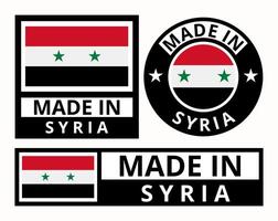 vector reeks gemaakt in Syrië ontwerp Product etiketten bedrijf pictogrammen illustratie