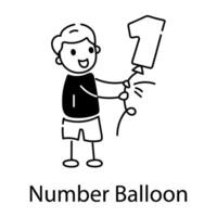 modieus aantal ballon vector