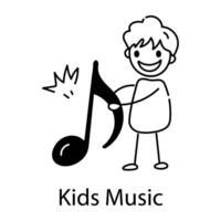 modieus kinderen muziek- vector