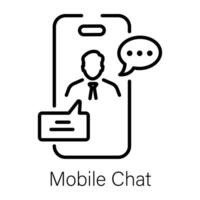 trendy mobiele chat vector
